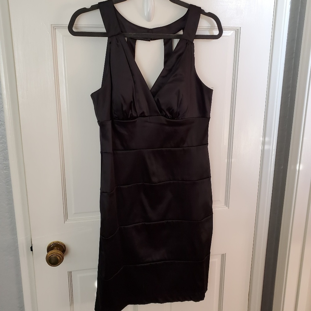 Bisou Bisou Women’s Black Satin Dress